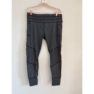 Athleta Womens XL Gray Space Dye High Waisted Pocket Leggings Heathered Charcoal